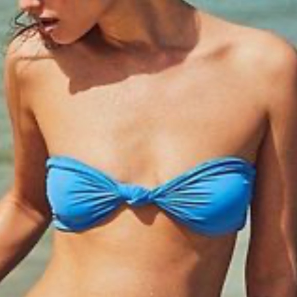 New Stone Fox Swim x Free People Lele M Olive Green Knotted Bandeau Stretchy Top - Picture 6 of 8